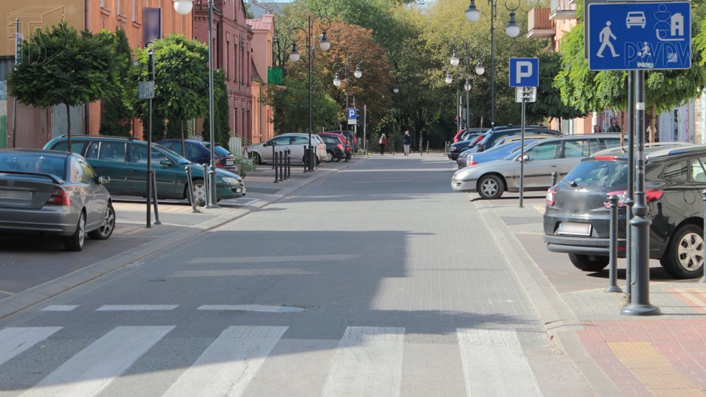 Sytuacja drogowa do pytania: Czy na drodze za tym znakiem masz prawo zaparkować samochód w dowolnym miejscu na jezdni, jeśli nie utrudni to ruchu innych pojazdów i pieszych?