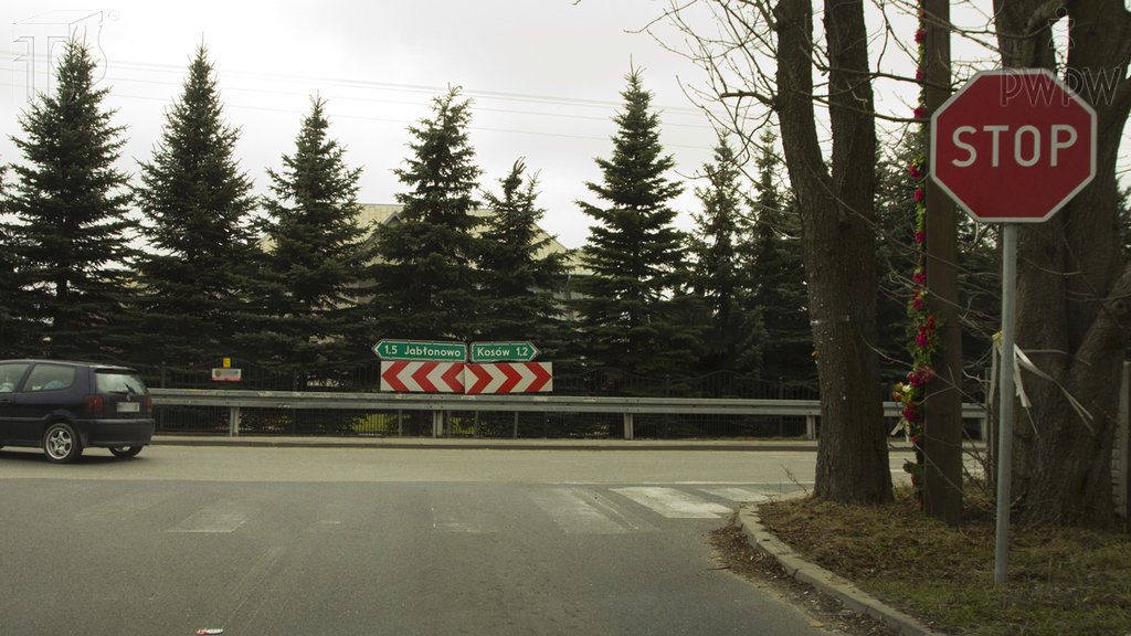 Sytuacja drogowa do pytania: Czy w przedstawionej sytuacji zbliżasz się do drogi z pierwszeństwem przejazdu?